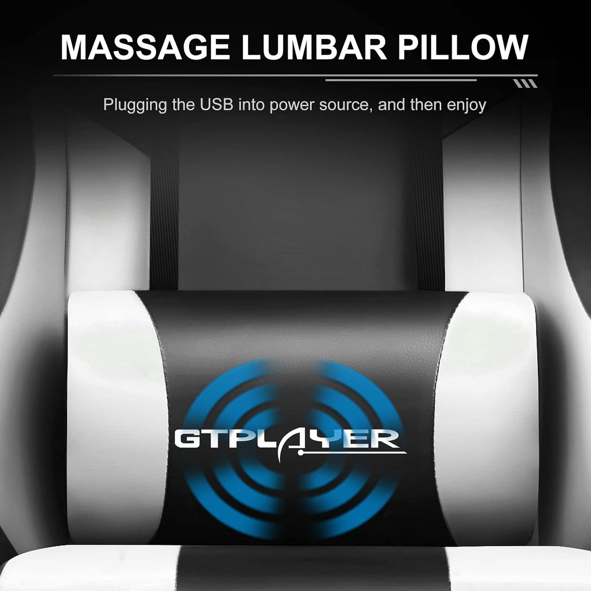 Gaming Chair, Massage Computer Chairs Adjustable Ergonomic 360° White
