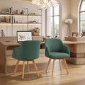Swivel Dining Chairs Set of 2, Modern Kitchen Chairs, Forest Green